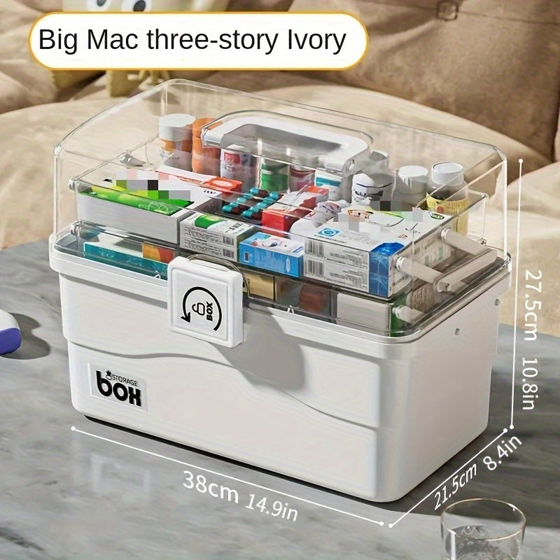 Medicine box Household large-capacity family medicine box Multifunctional sundries storage box High-value desktop shelf Multi-purpose bar, used for multi-purpose storage boxes such as kitchens, bedrooms and bathrooms