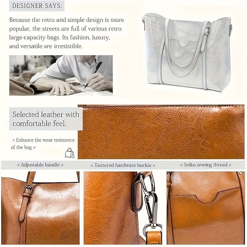 Large Capacity Genuine Genuine Leather Women's handbag with Zipper Closure and Wrist Strap - Durable Top-Grade Genuine Genuine Leather, Suitable for Travel, Business, and Outdoor Activities - Multiple Colors Available