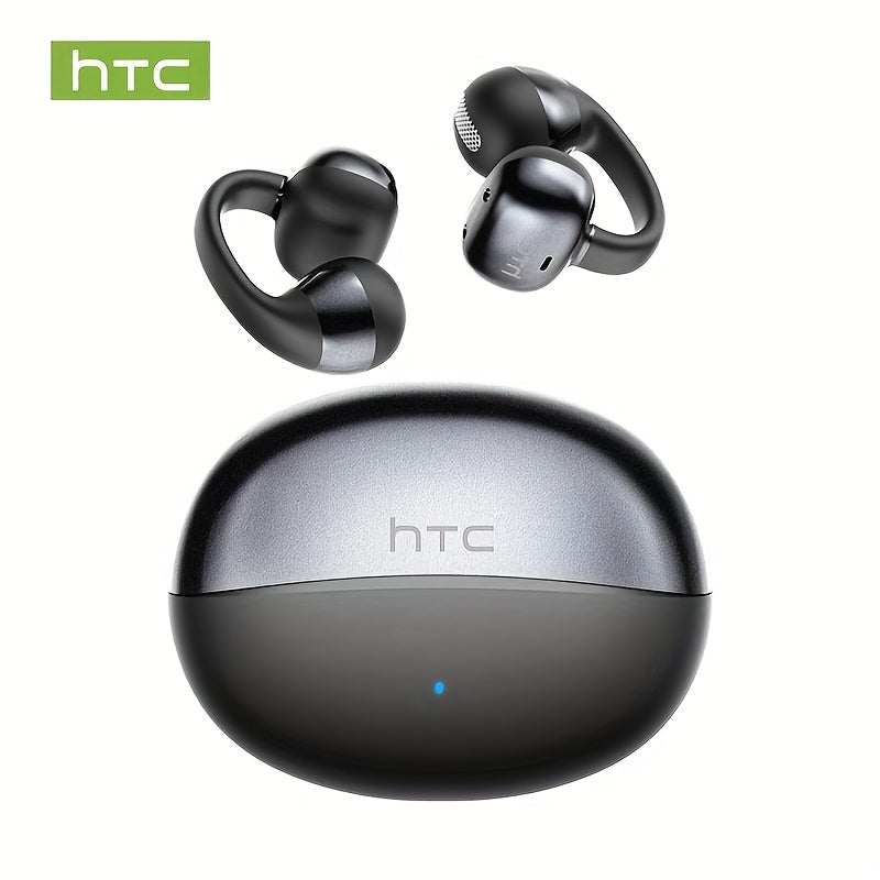 HTC NE56 Wireless Earbuds with 6.0 Low-Latency HD Voice, Noise Cancellation, Built-in Microphone, USB Rechargeable, Compatible with iOS & Android, Portable & Comfortable Design