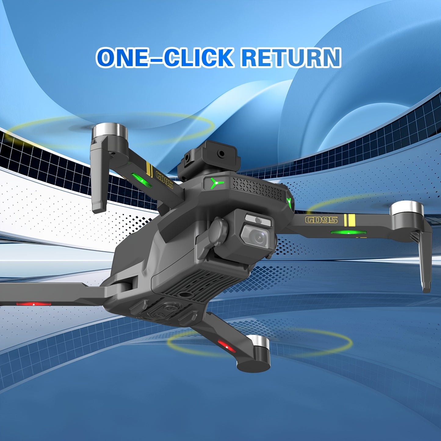 GD95 Quadcopter Drone, Foldable Drone, Drone with 480P Camera, with Gesture Selfie/altitude Hold/one-button Start/with Optical Flow Hovering Function, A Gift for Lovers/family/friends