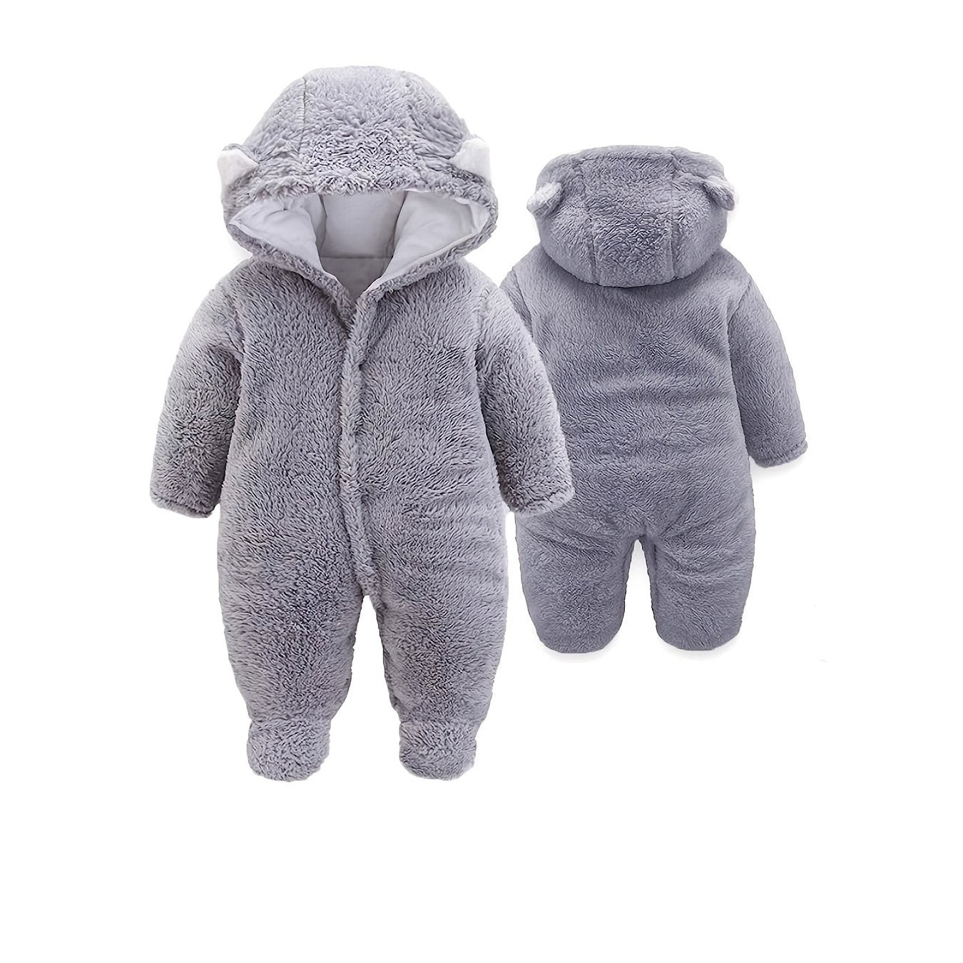 Unisex Baby Winter Coats Cute Newborn Infant Hooded Jumpsuit Snowsuit Bodysuits, Suitable For Indoor And Outdoor Wear