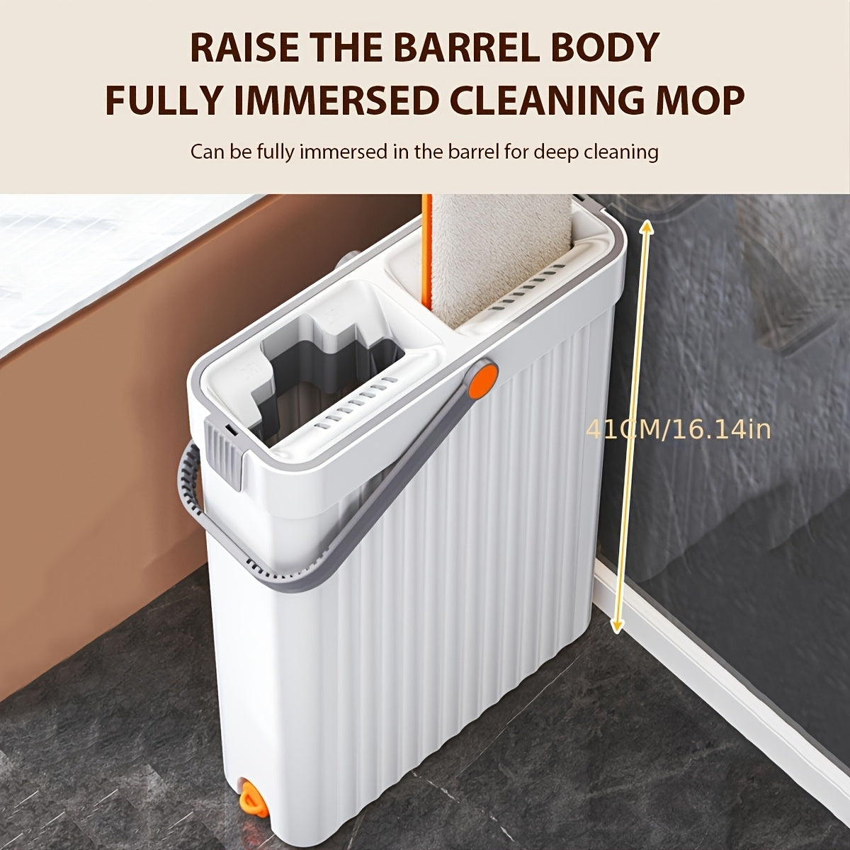 LDQ Heavy-Duty Mop & Bucket Set with 4 Washable Reusable Pads (Compatible with /Mop) - Wet/Dry Floor & Window, Space-Saving Stackable Design, Manual Operation for, Office, Commercial Use - No Required