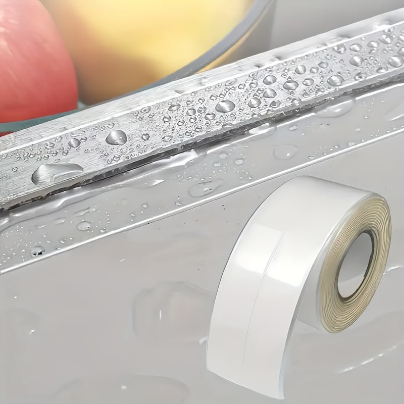 1 Roll Transparent Kitchen Bathroom Sealing Tape - 3.81cm x 5.0meter Self-Adhesive Waterproof Gap Filler Strip, Suitable for Countertops Stoves Sinks Multi Surface Use Clear Weatherstrip, Stove Side Protector, Stove Tape, Sto