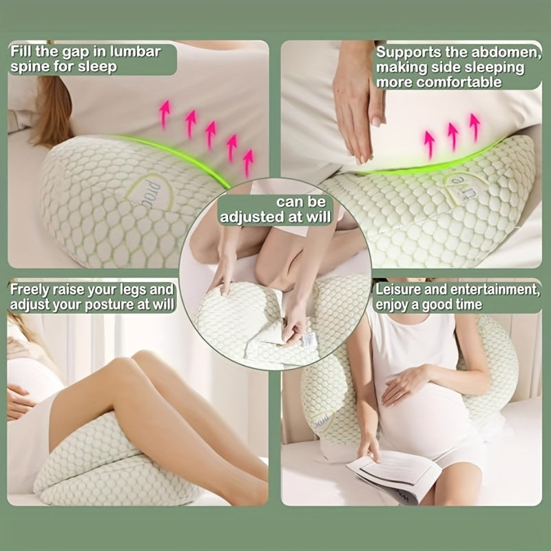 Maternity Belly Pillow for Pregnancy - H-Shape & C-Shaped Support (Cushion Converts!) - Back, Belly Button-Facing Design, Soft Comfort for Side/Back Sleepers, Prenatal & Postpartum Use - Ideal for Women's Pregnancy