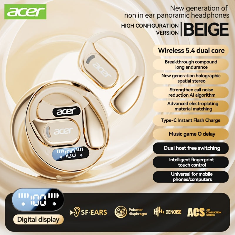 Acer OHR510 Pure Bass Sound Wireless Wireless Earbuds - New Model Over-Ear Design, Long Battery Life, High-Quality Sound for Sports