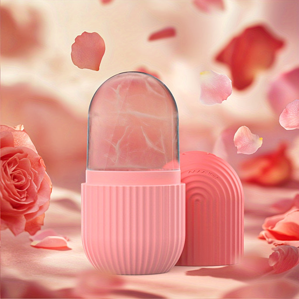 1pc Ice Roller for Face - Fragrance-Free, Battery-Free Skincare Tool for Glowing Light Beige- Ideal for Daily Facial Care & Massage