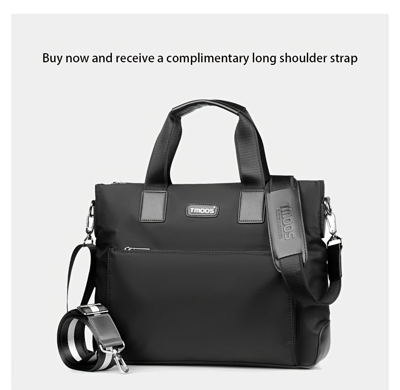 Unisex double shoulder strap design square bag Crossbady bag travel texture Oxford fabric casual crossbody bag multi compartment large capacity anti-theft shoulder bag workplace commuting briefcase