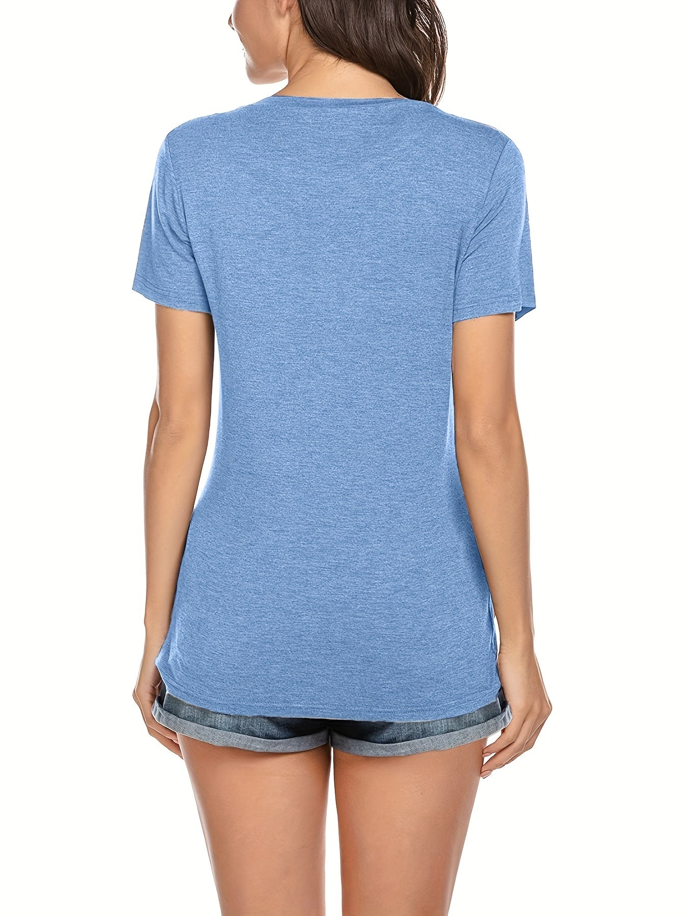 Women's Maternity Nursing T-shirt, Casual Mid Stretch Breathable Breastfeeding Pregnancy Top For Outdoor