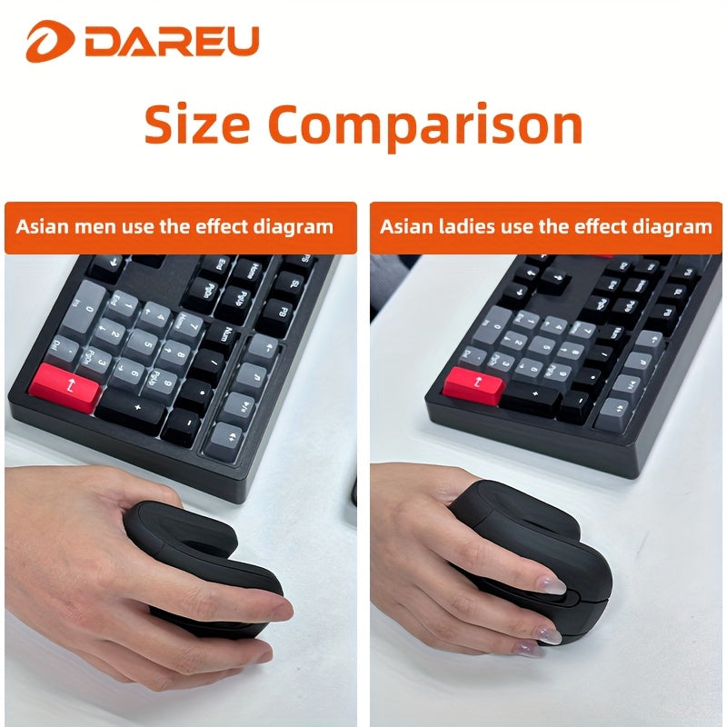 DAREU Magic Hand Design Multi-level Adjustment Ergonomic Vertical Wireless Mouse, 2.4G Portable Office Super Cost-effective Right-hand Mouse Easy to Work and Study High-performance Windows/Mac/Laptop Laptop Mac/Laptop/Mac Bir