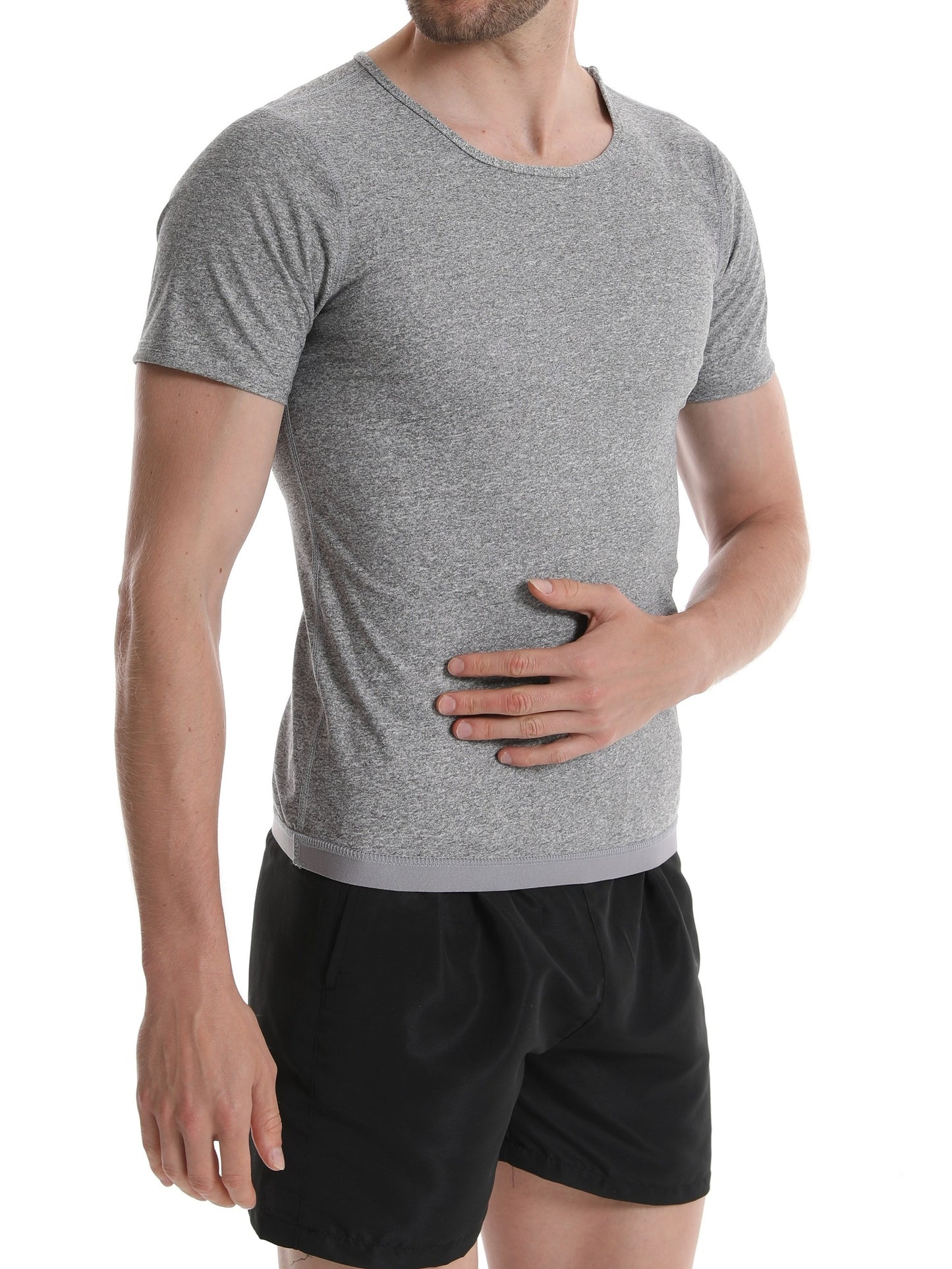 Men's Sweat Sauna Suit: Compression Body Shaper T-Shirt :Burn Fat & Shape Your Body, PU Coating For Warmth