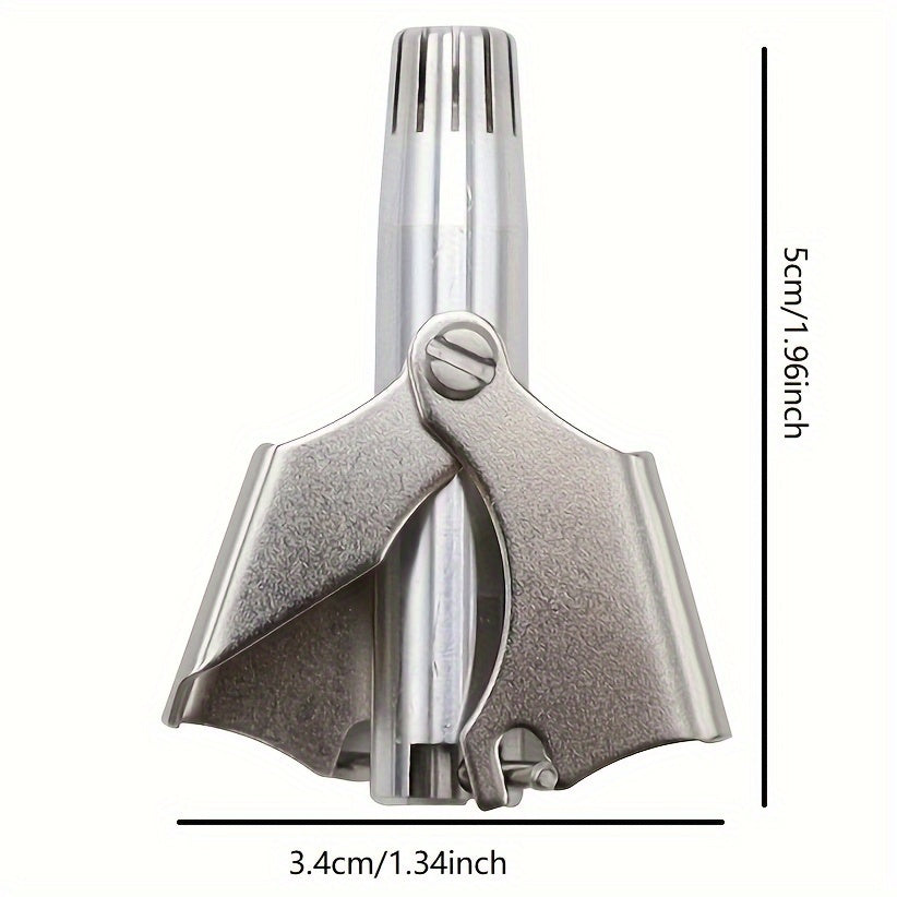 Stainless Steel Nose Hair Trimmer for Men & Women, Manual High-Quality Small Round Head,, Hypoallergenic Ear & Nose Hair Cutter, No Battery Needed, Washable