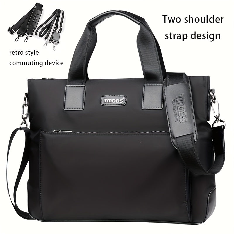 Unisex double shoulder strap design square bag Crossbady bag travel texture Oxford fabric casual crossbody bag multi compartment large capacity anti-theft shoulder bag workplace commuting briefcase