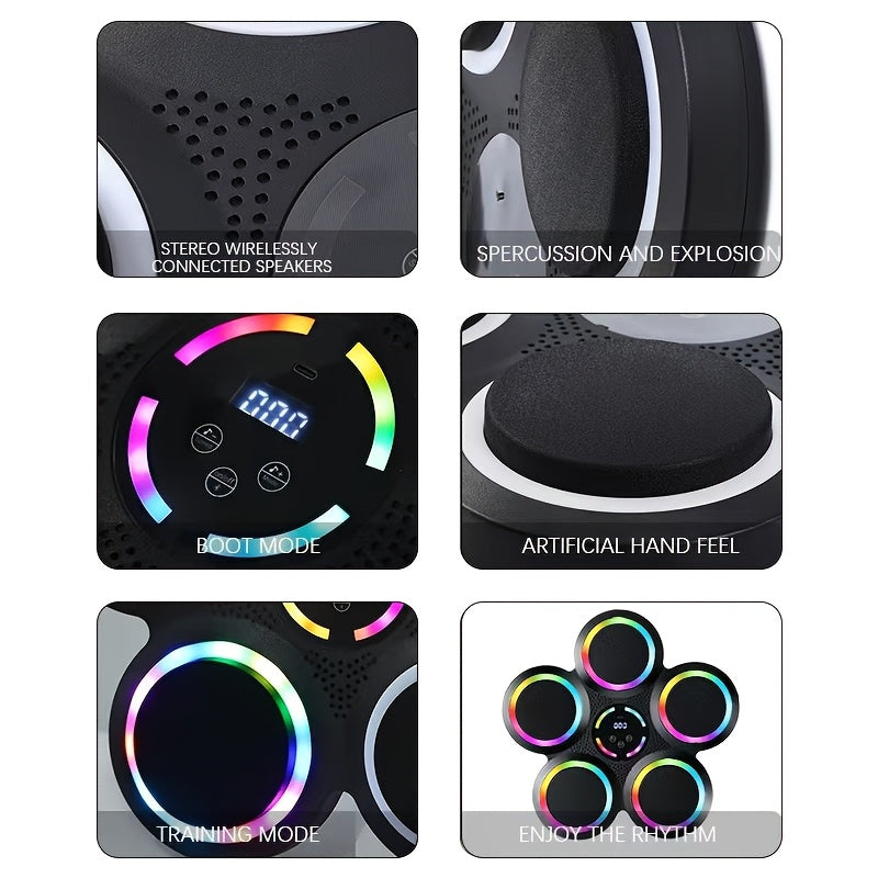 Upgraded design of intelligent music adult boxing machine, wall mounted boxing trainer, boxing target with boxing gloves, electronic boxing pads suitable for home, indoor, and gym use, agile training equipment, gifts