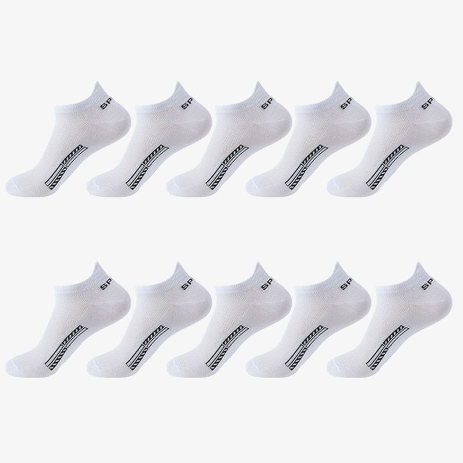 10 Pairs of Unisex No-Show Socks, Combed Cotton Breathable Mesh Casual Athletic Crew, Socks for Work, High Quality Socks for Men, Plus Size Mens Socks, Grippe Socks, Working Socks for Men, Casual Attire, Work Socks, Minimalis