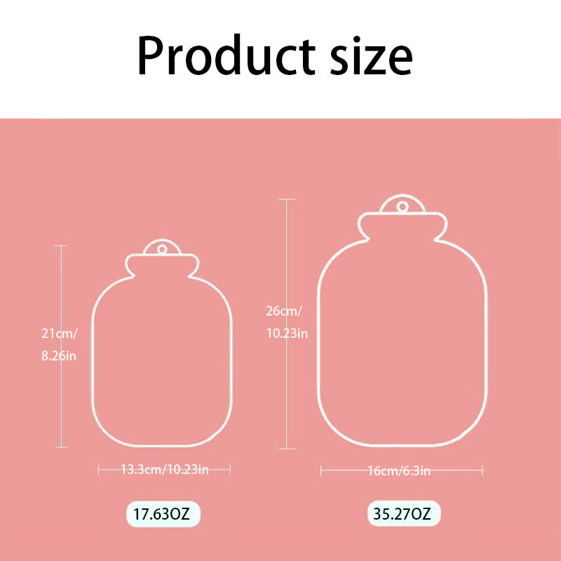 1pc Hot Water Bag With Soft Cover, 17.63oz/35.27oz, Hot Water Bottle For Bed, Shoulder Pain And Hand Feet Warmer, Menstrual Cramps