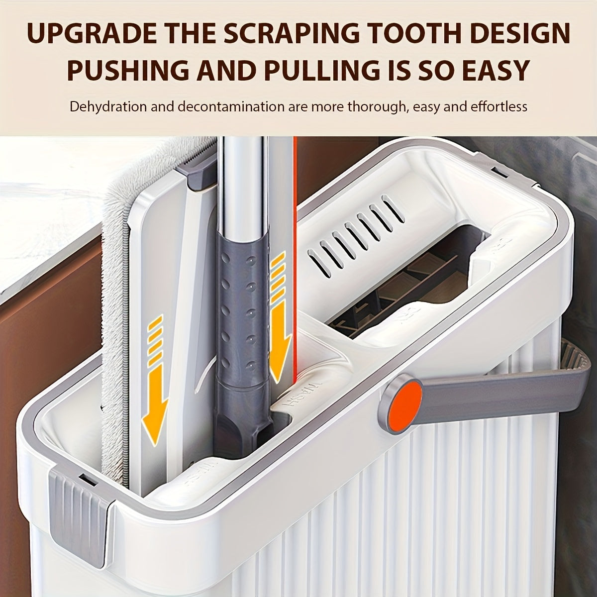 LDQ Heavy-Duty Mop & Bucket Set with 4 Washable Reusable Pads (Compatible with /Mop) - Wet/Dry Floor & Window, Space-Saving Stackable Design, Manual Operation for, Office, Commercial Use - No Required