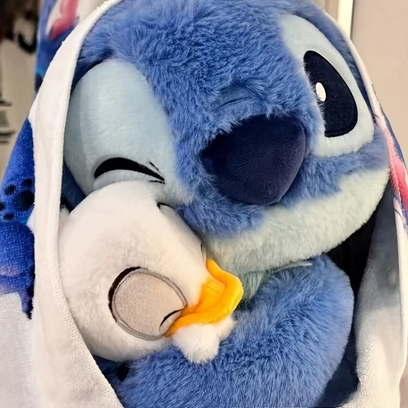 Stitch & Duck Plush Toy - Official Stitch Hugging Duck, Soft Blue Stitch Plush with Expressive Eyes, Birthday & Valentine's Gift for Fans, Cute Bedroom or Office Decor, Valentine Present, Playful Design, Huggable Plushie, Stu