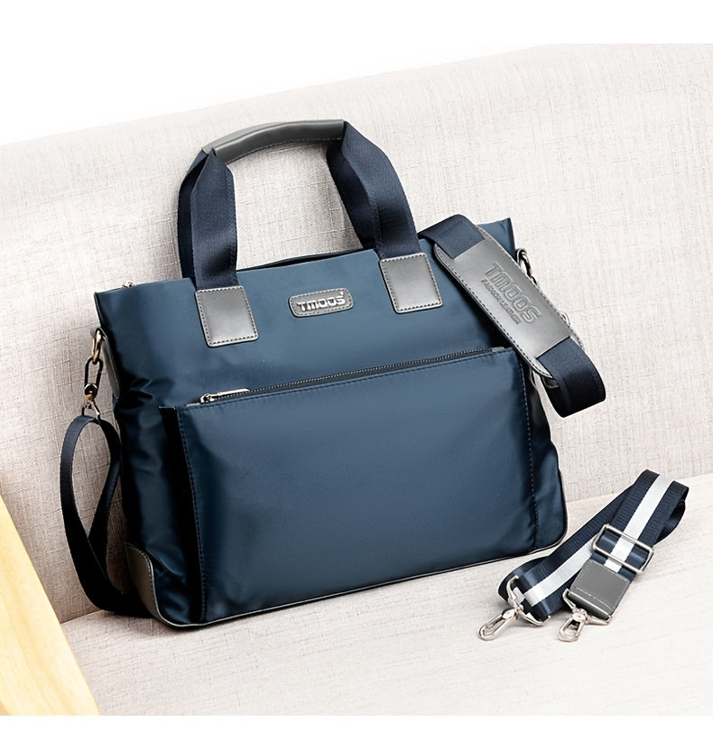 Unisex double shoulder strap design square bag Crossbady bag travel texture Oxford fabric casual crossbody bag multi compartment large capacity anti-theft shoulder bag workplace commuting briefcase