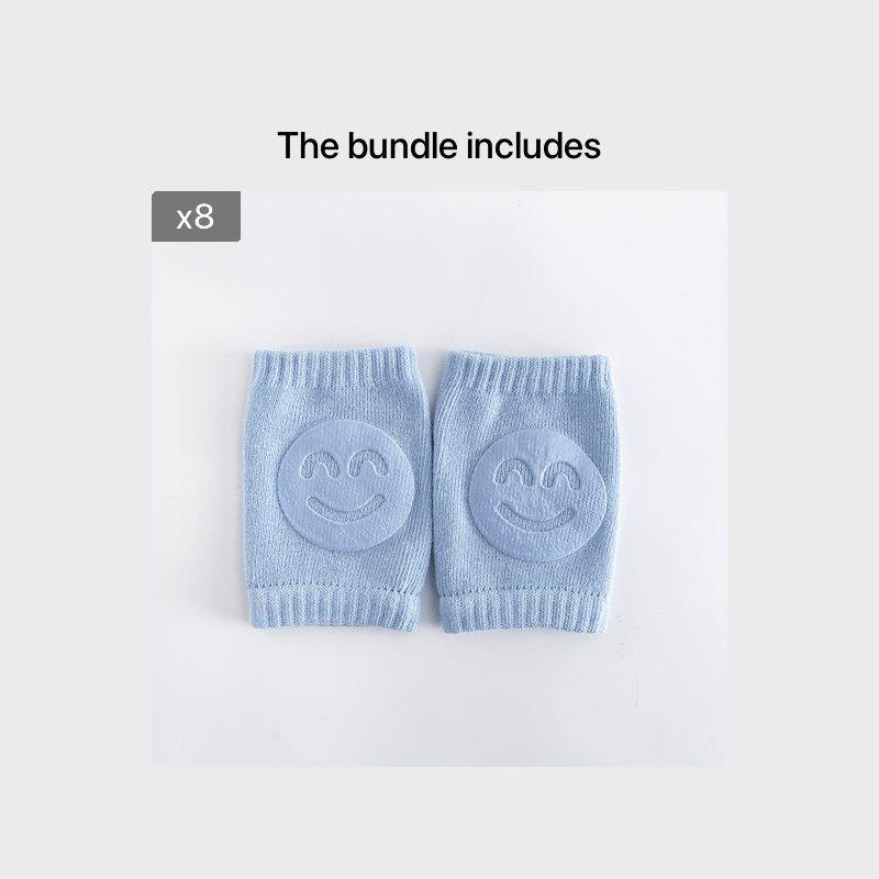 Boys Casual Knitted Knee Pads With Smile Face, Thermal Joint Protector For Autumn And Winter