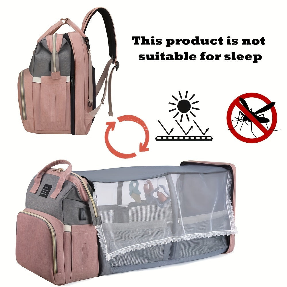 Diaper Bag Backpack with Changing Station - Large Capacity Travel Baby Organizer, Soft Shell Durable Design, Multiple Pockets & Mesh Bag, Ergonomic Adjustable Straps, Mixed Colors - Baby Shower Gifts & Newborn Essentials, Pra