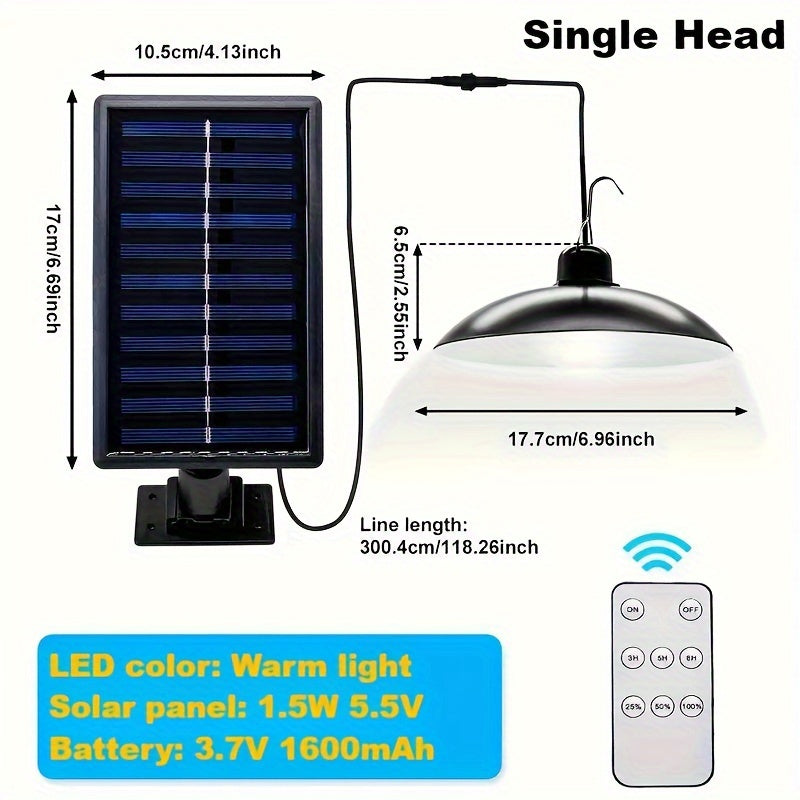 1pc Staaricc Solar-powered Pendant Light With 2 Solar LED Light Bulbs, Suitable For Indoor And Outdoor Use, With Remote Control, Ideal For Wall, Corridor, Shed, Barn, Garage, Garden, And Terrace Lighting