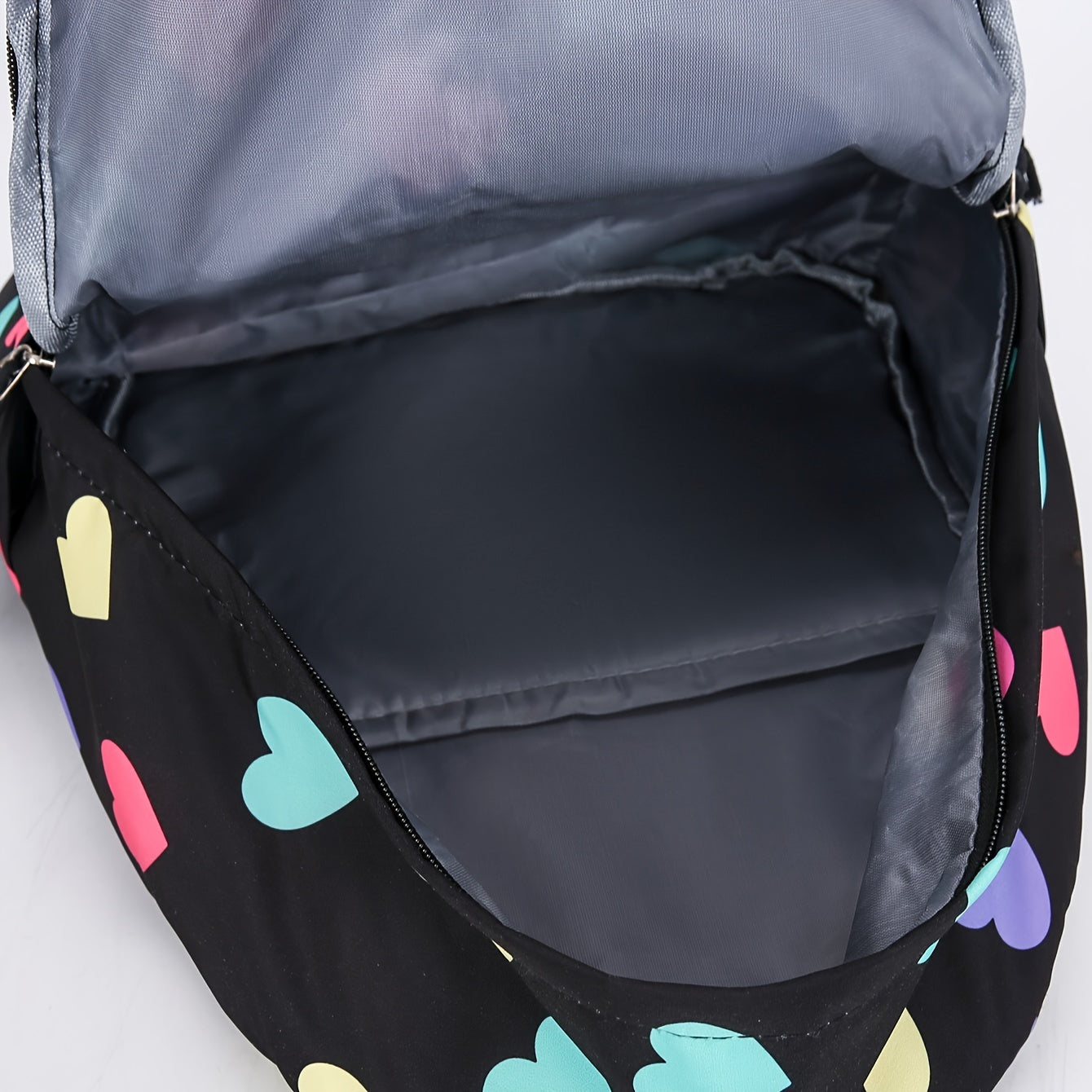 Multi-Color Hearts Pattern Design Backpack, Korean Style, Large Capacity, Simple And Lightweight Backpack