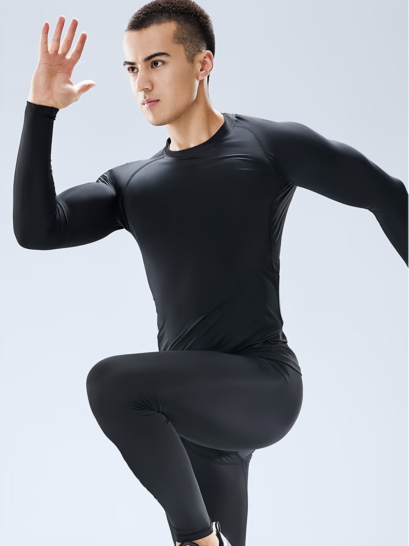 Men's Slimming Long Sleeve T-shirt, Compression Sweat Fitness Training Base Layer, Men's Waist Sculpting Sports Shapewear