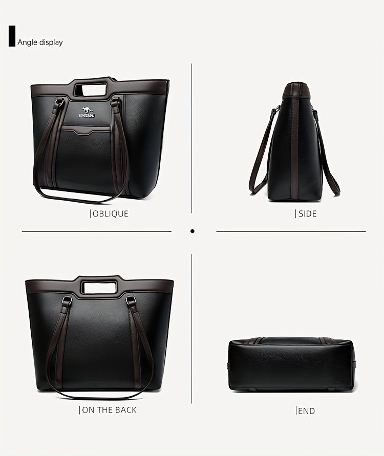 2025 New Women'S Shoulder Tote Bag, Stylish Large Capacity Underarm Bag, Casual Handbag, Soft Shoulder Bag, Women'S Commuter Bag, Made of High-Quality Synthetic, a Bag for Documents, Elegantly Simple Design, Zipper Closure, S