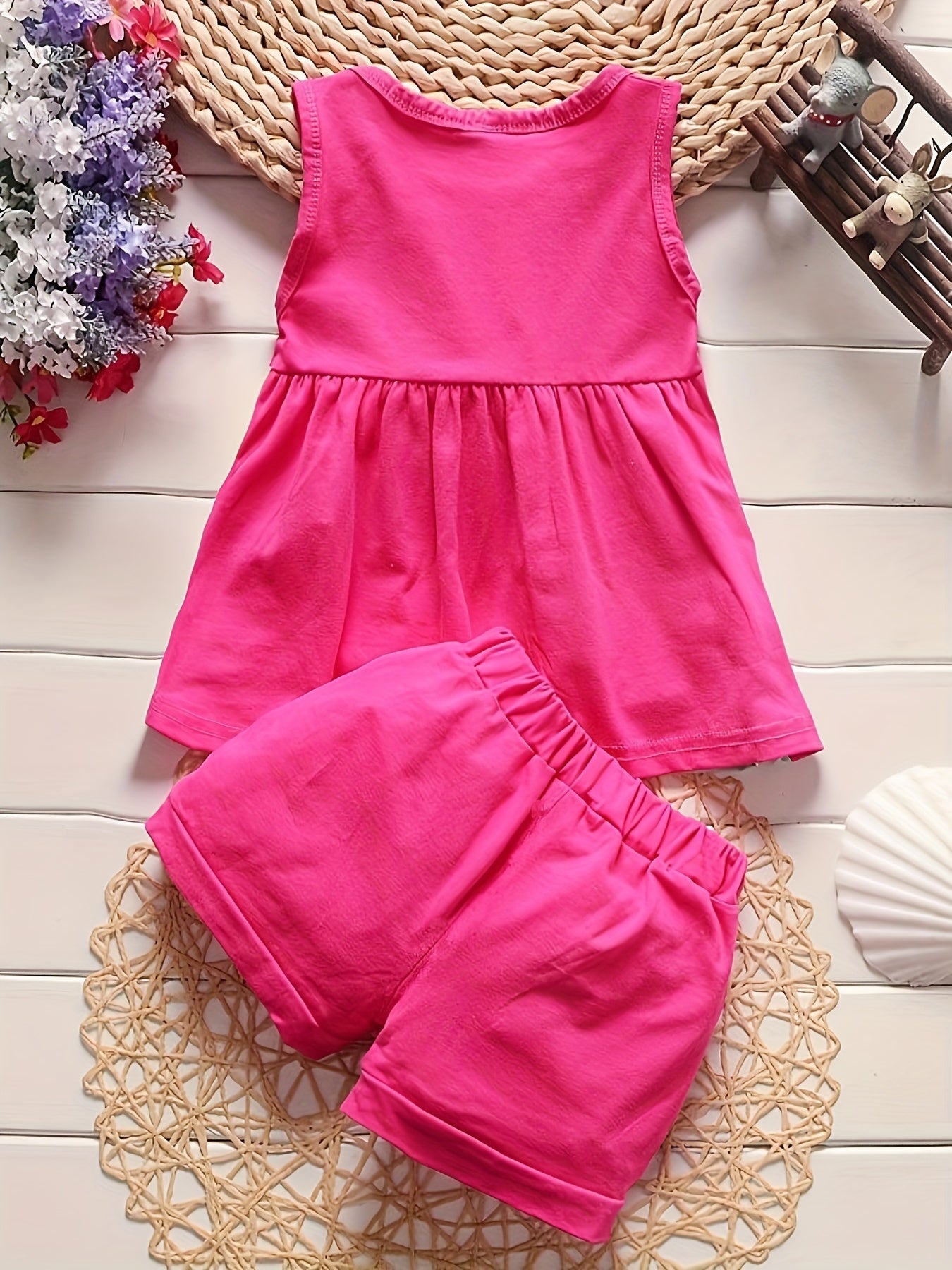 Stylish Color Block Outfit - Cute Bow Puffy Hem Vest & Pocket Shorts Two-piece Set Toddler Baby Clothes Outdoor Clothes Outdoor Suit