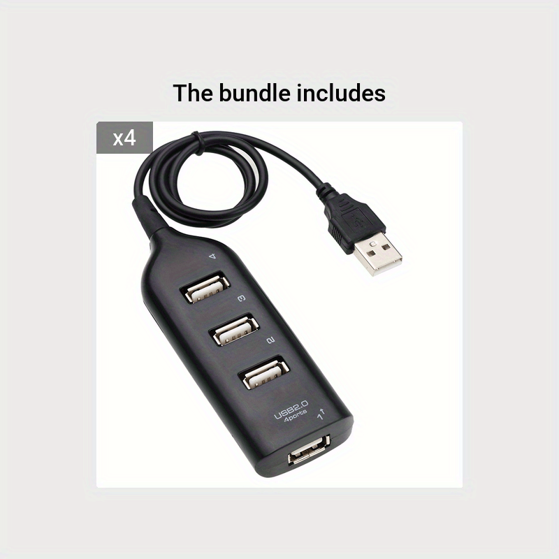 High Speed USB Hub 4 Port USB 2.0 With Cable Mini USB Splitter Hub Use Power Adapter Multiple Socket For PC Laptop Notebook