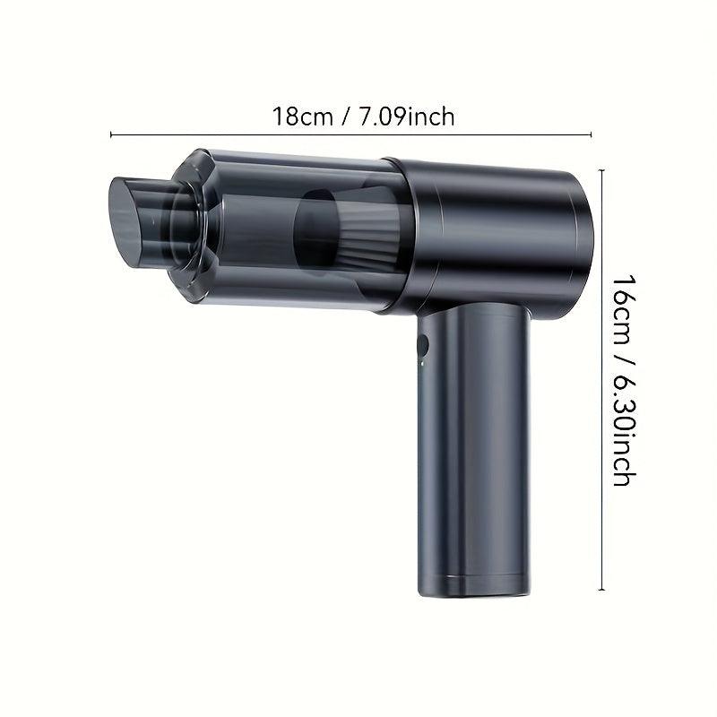 High-power Wireless Handheld Vacuum Cleaner with 2-in-1 Blower & Vacuum Function, HEPA Filter, USB Rechargeable. Portable air duster for sofas, seats & home cleaning. Stylish design with durable build, combining convenience a