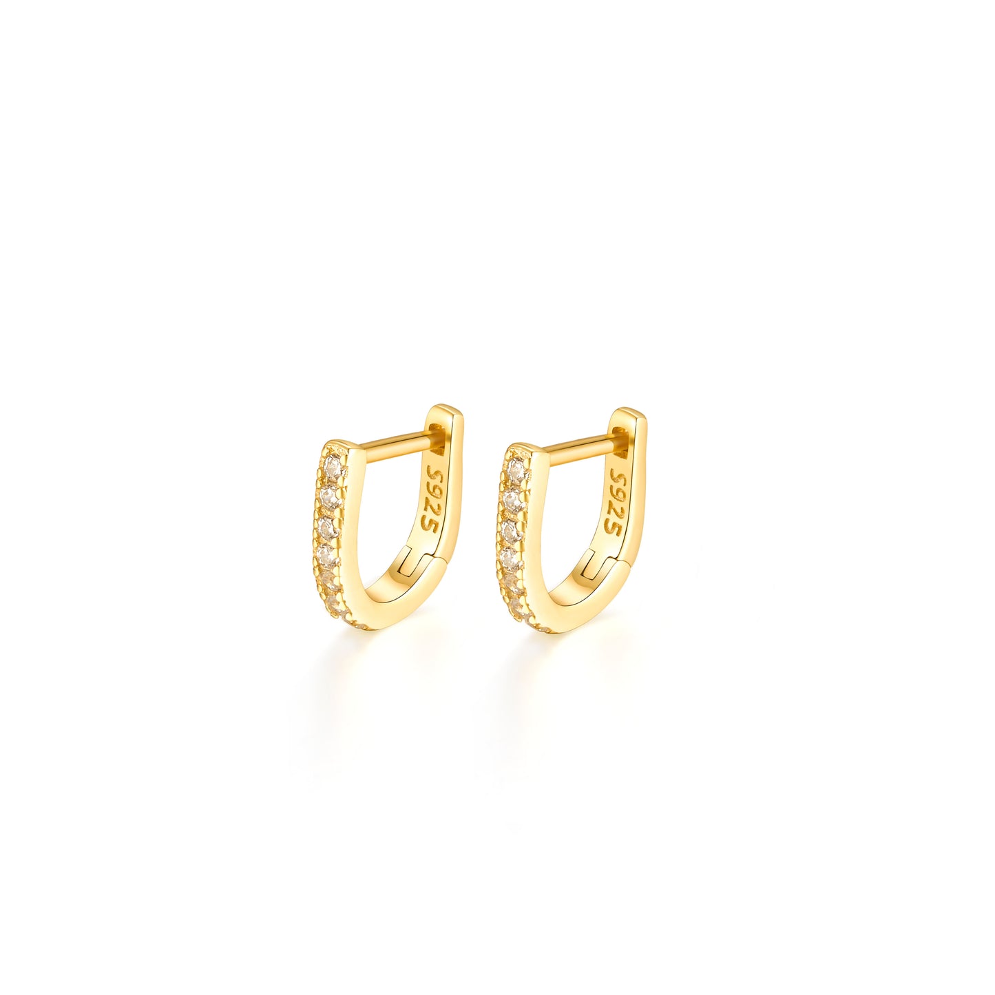 Sterling 925 Silver Jewelry Full Shiny zirconia Decor Hoop Earrings Elegant Minimalist Style Delicate Female Gift