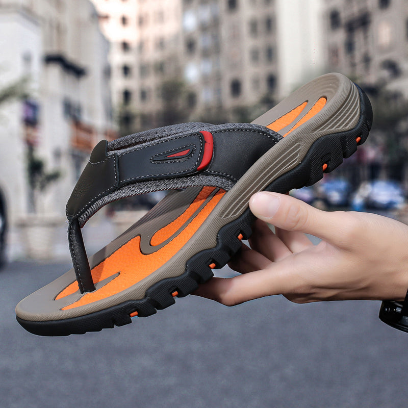 Men's & Unisex Slip-On - Adjustable Strap & Buckle Closure, Non-Slip Tread Sole, Brown/Orange/Black/Grey - Lightweight Cushioned Beach Shoes for Poolside, Casual, Vacation - Comfortable Indoor/ Slippers, Mules For Men, Indoor