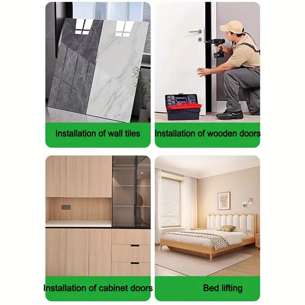 2pcs Heavy-Duty Manual Arm Jack - 200kg/440 lbs Capacity Construction Jack with Adjustable Height, Sturdy Base & Ergonomic Handle, Compact Portable Lifting Device with Stabilizing Feet for Furniture, Door, Cabinet Installation