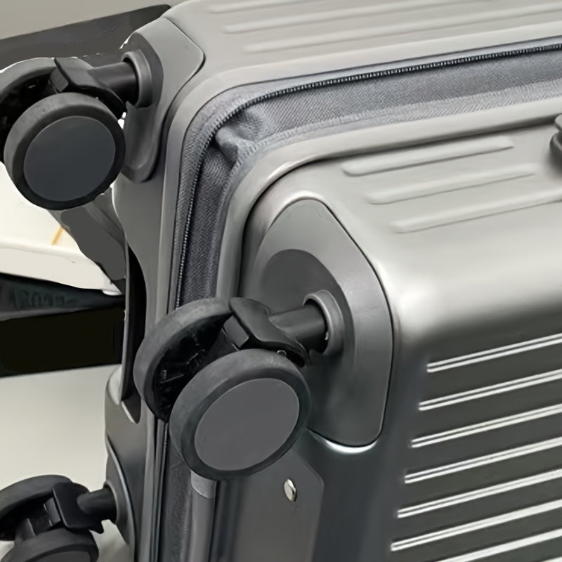 Hard Shell Spinner Luggage, Front Opening, Telescopic Handle, Durable ABS+PC Material, TSA Lock, Cup Holder, Shock Absorbing Wheels, Iron Pull Handle, No Electricity Required, No Print, for Travel