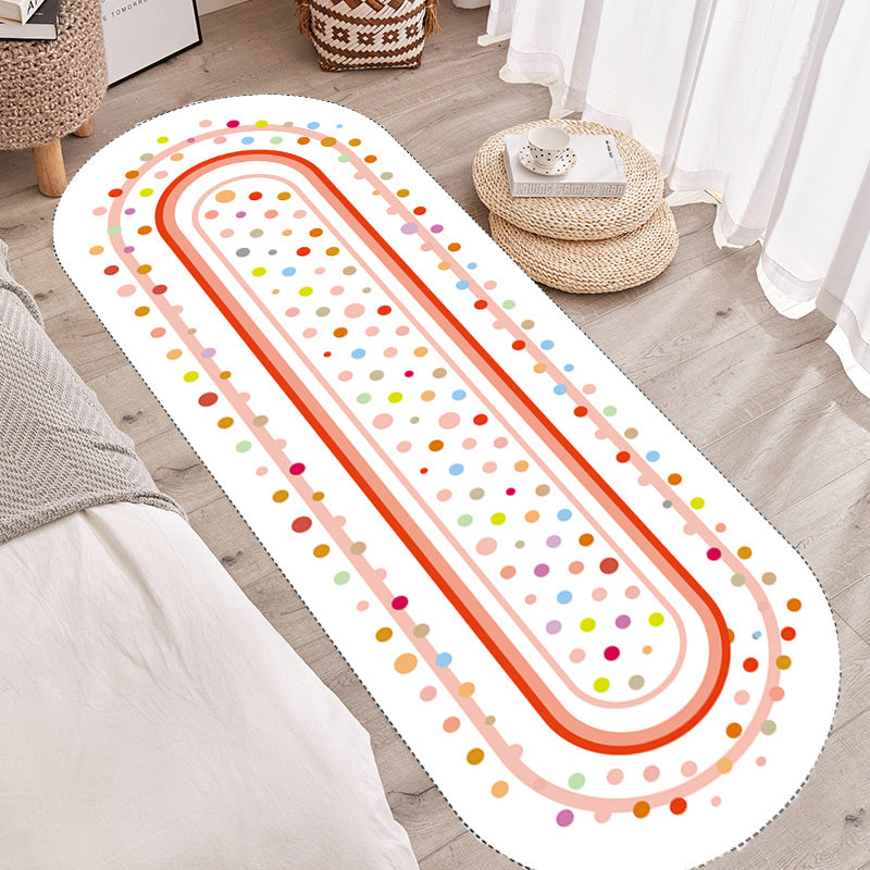 Upgrade Your Bedroom with a Soft and Stylish Oval Long Strip Bedside Mat - Imitation Cashmere Thickened Floor Mat