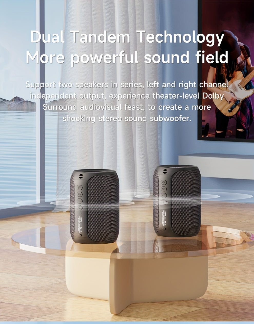 ZEALOT S32Pro 15W Wireless Speaker, Portable Bass, TWS Supports Dual Pairing, 3600mAh Battery, RGB Light, 10 Hours of Gaming Time, Loud Stereo, Charging Cable And Auxiliary Cable, Compatible With Memory Card/usb Insert, Suita