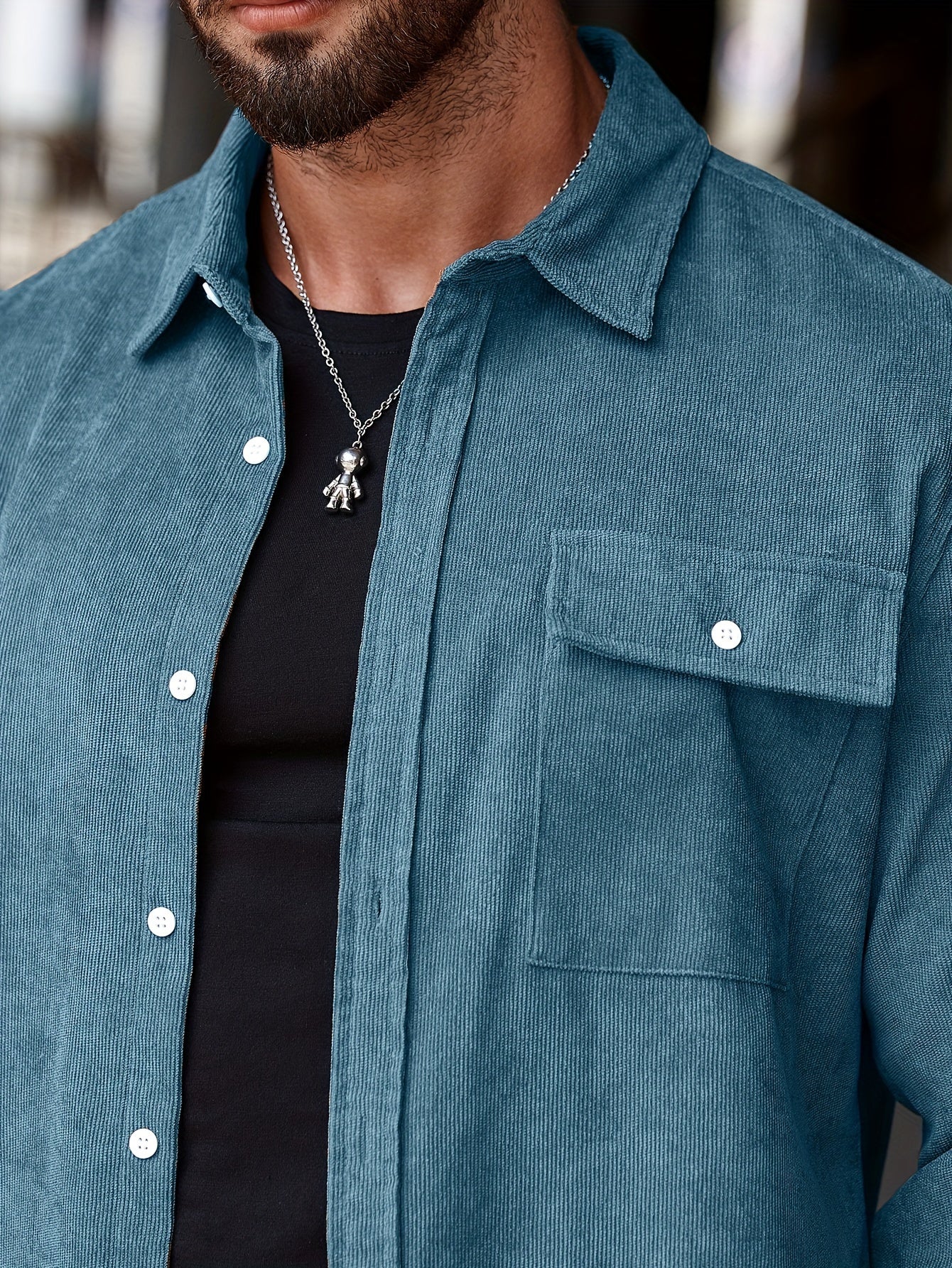 Stylish Men's Casual Lapel Shirt - Comfortable Button-Up Long Sleeve Shirt For Everyday Wear