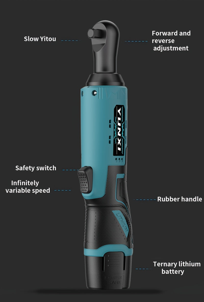 Wireless portable ratchet wrench set, variable speed trigger, electric ratchet wrench, rechargeable car repair tool, suitable for car repair and DIY work, electric ratchet wrench, Vehicle Servicing, Mechanical Work, Ergonomic
