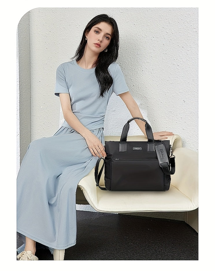 Unisex double shoulder strap design square bag Crossbady bag travel texture Oxford fabric casual crossbody bag multi compartment large capacity anti-theft shoulder bag workplace commuting briefcase
