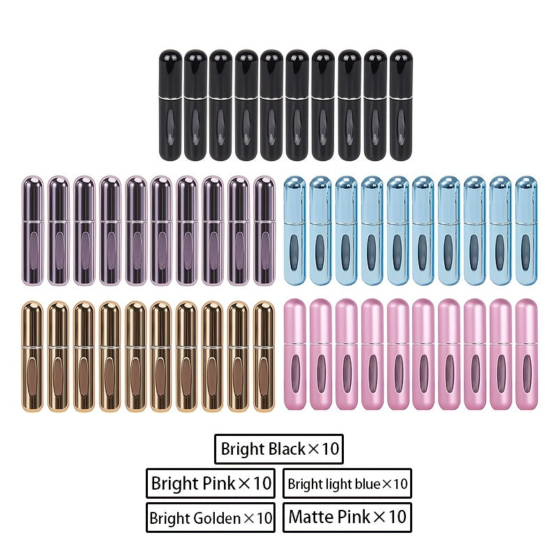 For Mini Portable Refillable Perfume Atomizer - Aluminum Mist Spray Bottle for Travel, Multi-Color Options, Fragrance-Free (Bubble-Free), Refillable Perfume Bottle|Compact Design|Aluminum Atomizer, Perfume Bottl