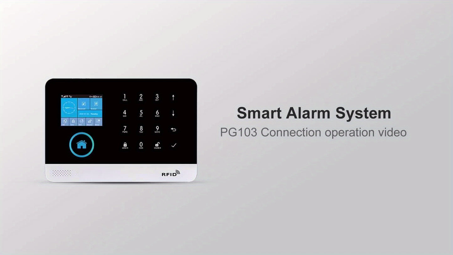 WiFi + GSM Auto-dial Smart Home Security Alarm System 433MHz LCD Display Alarm Panel Door Window Sensor PIR Motion Sensor Kit APP Remote Control Compatible With Alexa Google Home