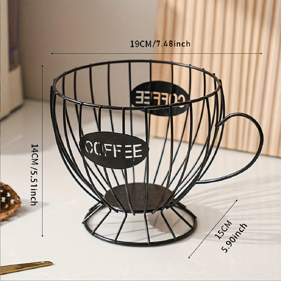 1pc Black Nordic Style Coffee Capsule Rack Light Luxury Home Snack Candy Storage Rack Coffee Shop Bar Display Rack