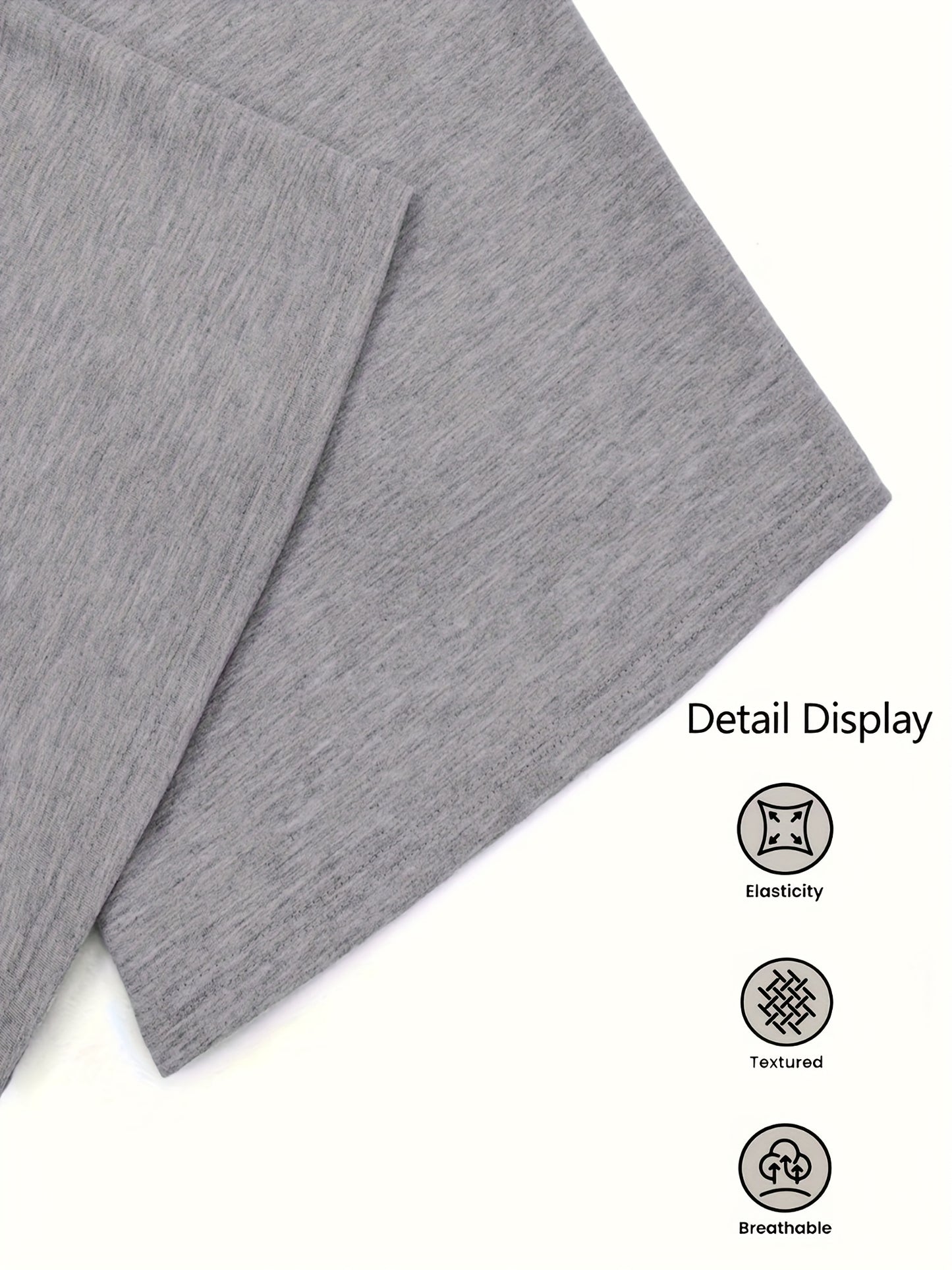 2pcs Women'S High-Waisted Wide-Leg Pants with Heart Letter Print - Casual Loose-Fit Joggers, Solid Color, All-Season Comfort, Pockets, Versatile for Casual Attire