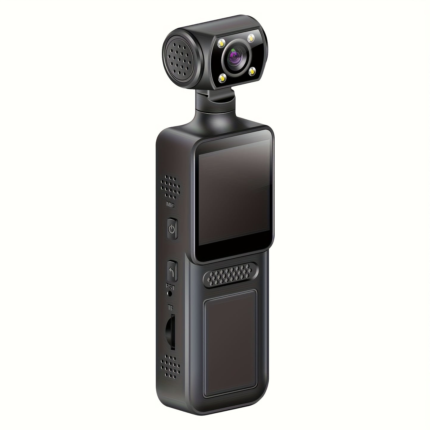 Handheld Stabilizer Pocket Sports Camera with Rotating Lens, Touch Video Recording, 180° Rotatable HD Camcorder for Action Vlogging on Skiing & Cycling, 1.3-inch Screen Portable Rechargeable Outdoor Adventure Handycam