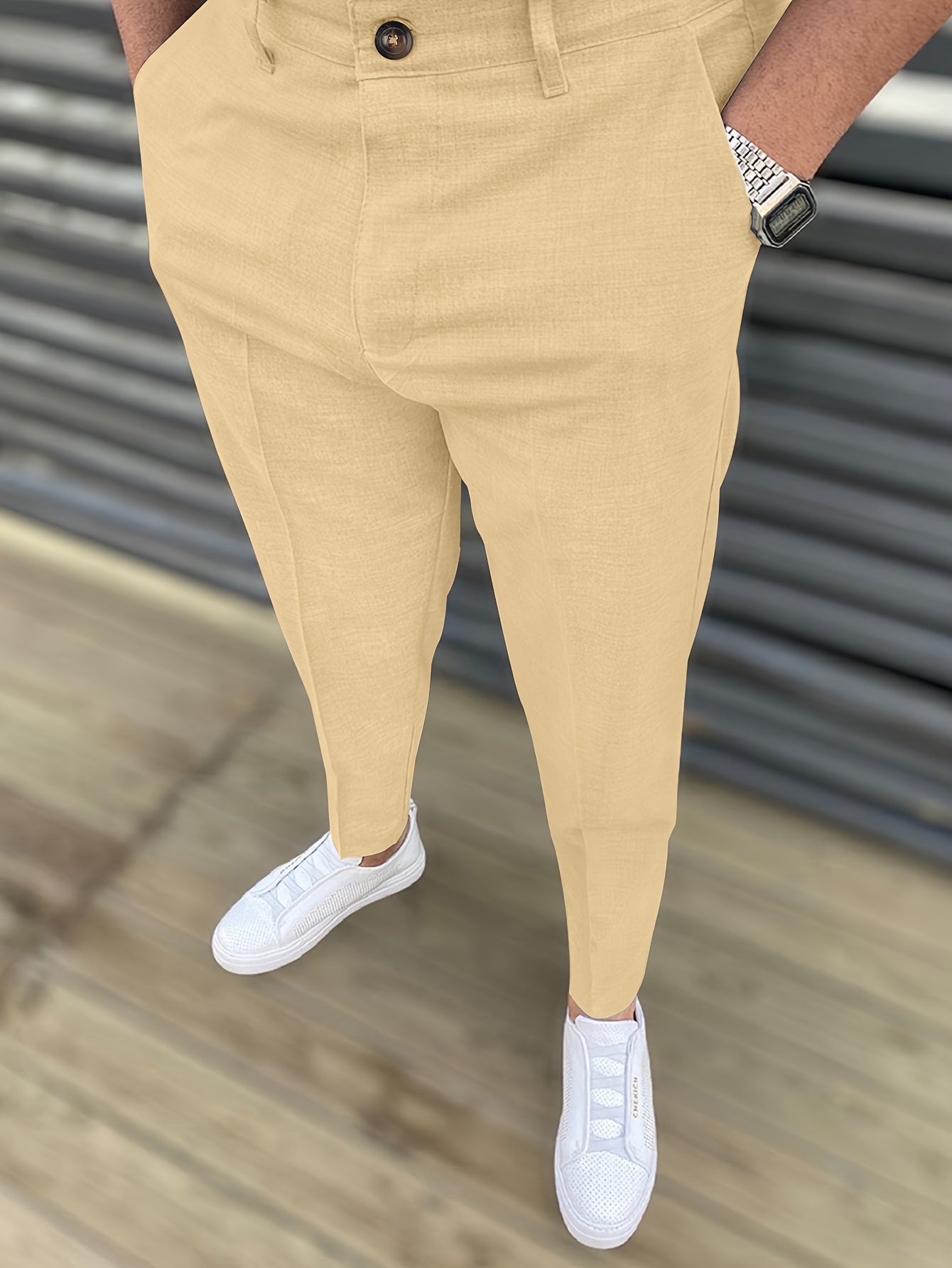 Classic Design Dress Pants, Men's Formal Solid Color Slightly Stretch Elegant Dress Pants For Spring Summer Business Banquet Dinner, Old Money Style