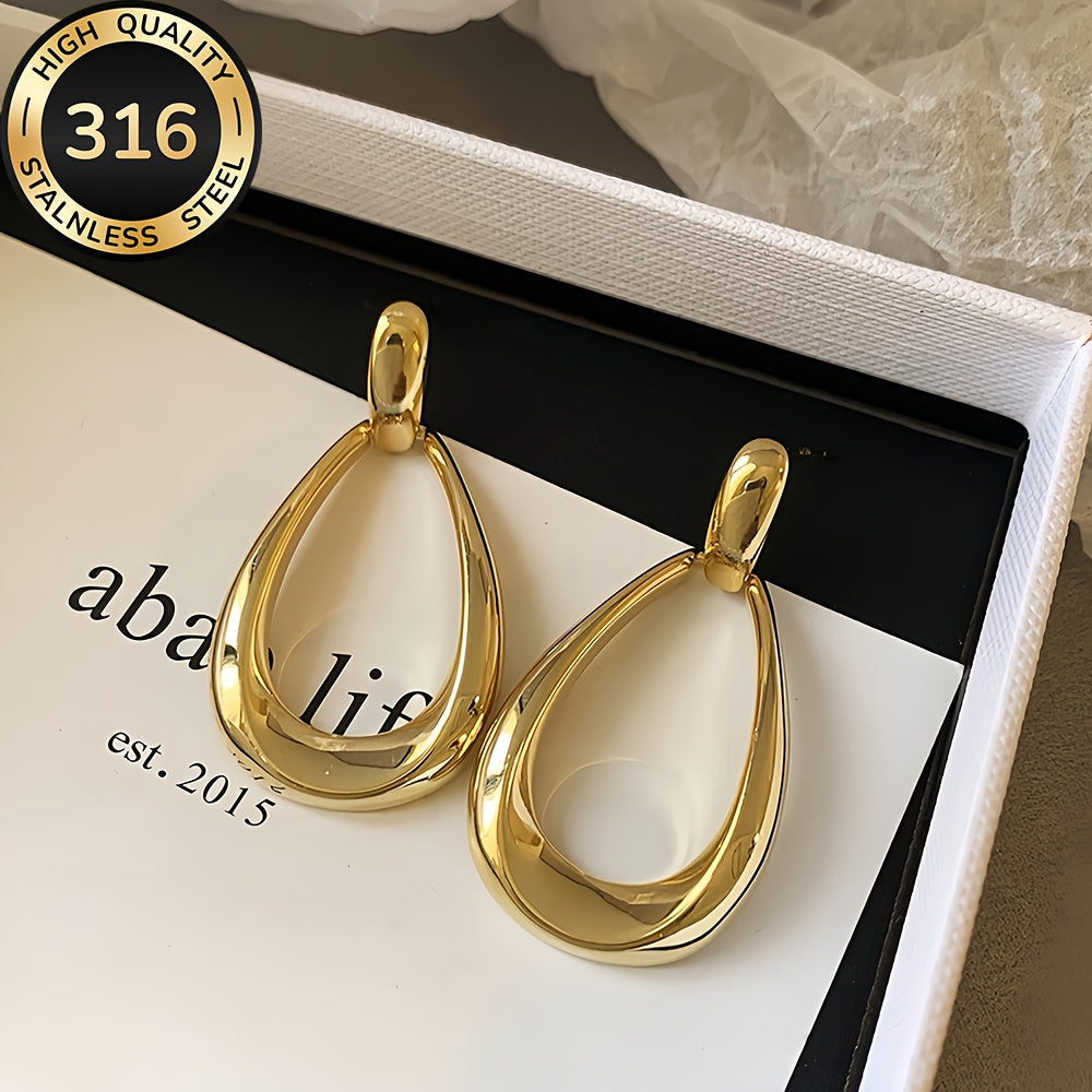 High-Quality Stainless Steel Hypoallergenic Golden Water Drop Earrings, Fade-Resistant, Comfortable and Versatile, Simple and Elegant, Earring For Woman, Earring For Women, Earing For Women, Earring For Women Stylish, Elegant