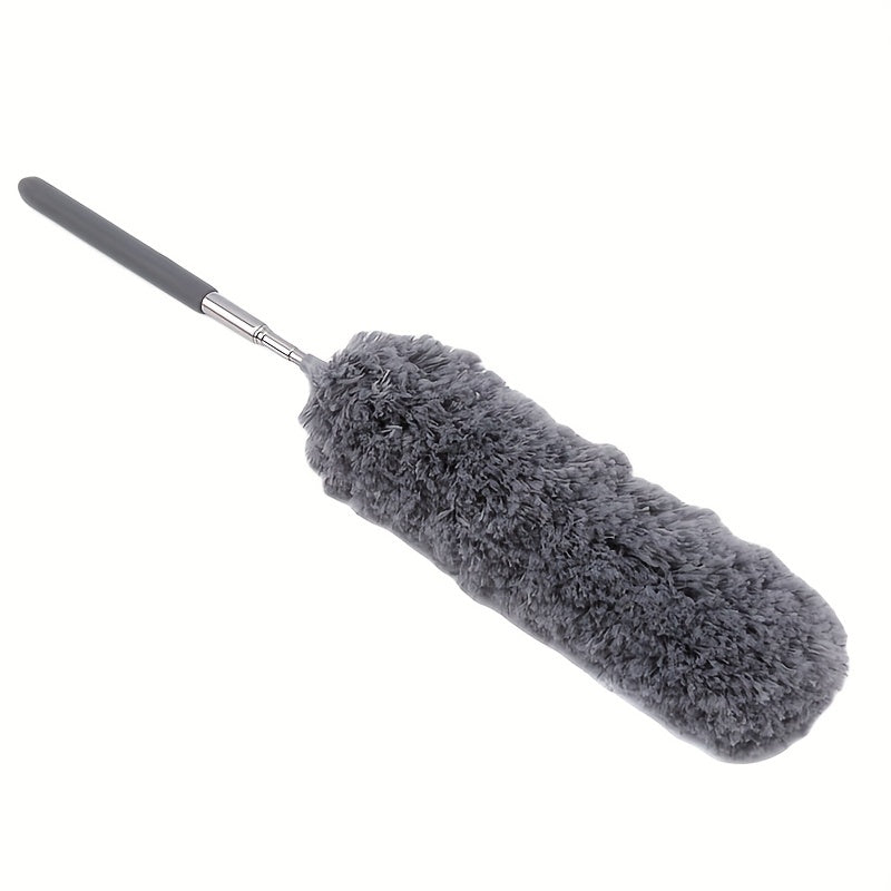 1pc, Stainless Steel Telescopic Fiber Duster - Efficient Dust Removal And Sweeping With PP Wool - Cleaning Tools And Supplies