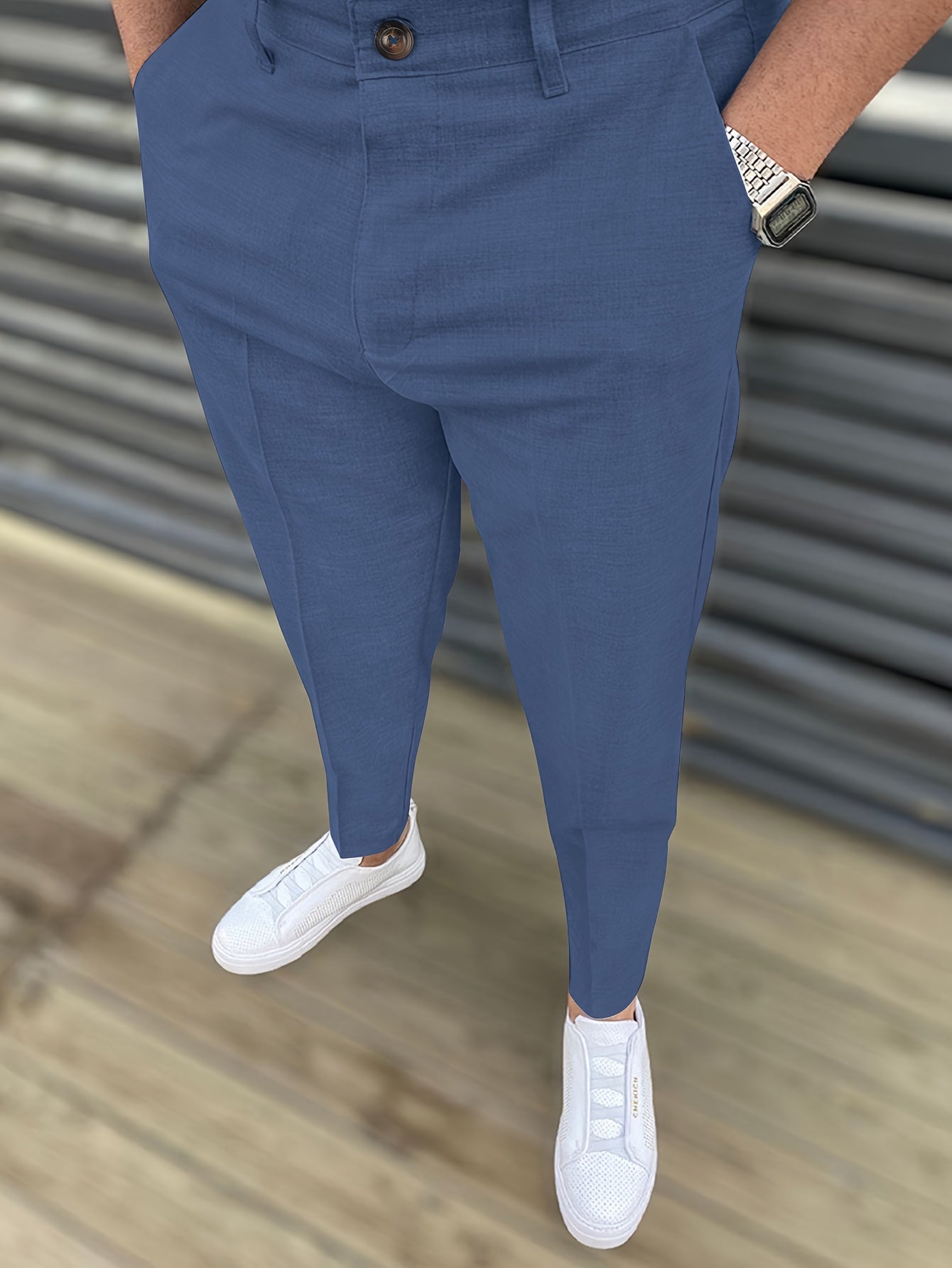 Classic Design Dress Pants, Men's Formal Solid Color Slightly Stretch Elegant Dress Pants For Spring Summer Business Banquet Dinner, Old Money Style