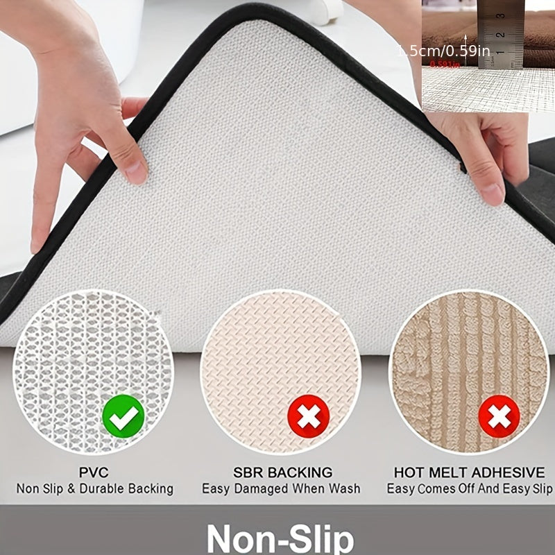 1pc Soft and Comfortable Bathroom Memory Foam Mat with Quick Absorption and Anti-Slip Properties, Bathroom Decor, Bathroom decorations, bath rug, kitchen Area Rugs, Laundry, bedrooom, shower, indoor mat